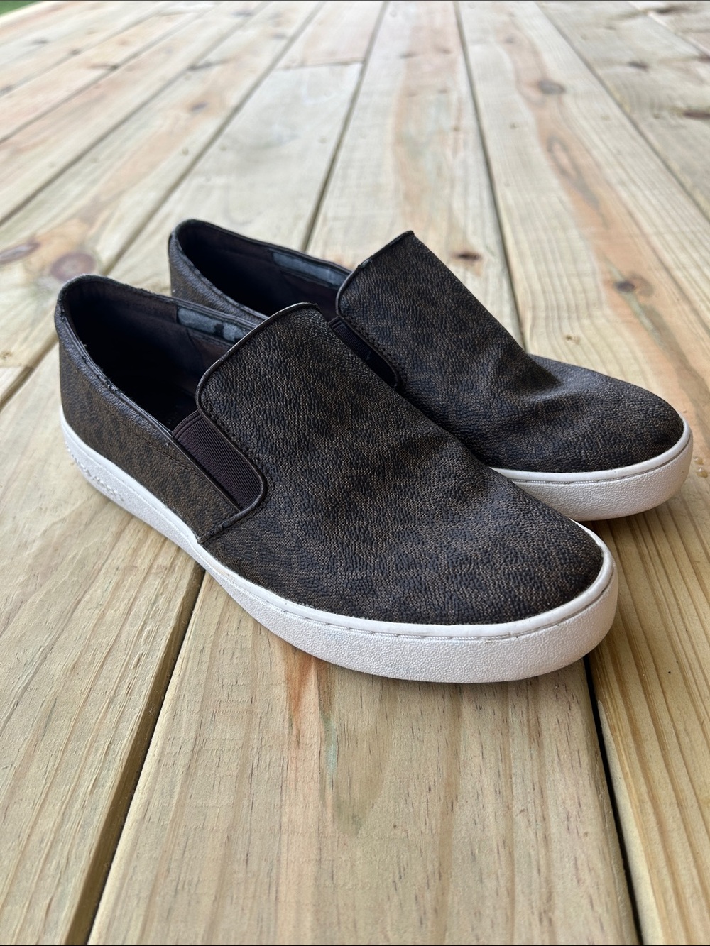 MICHAEL KORS Slip-On Casual Sneakers in Brown, Women’s Size 7.5